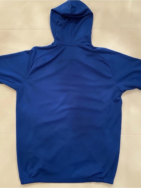 Adidas Royal Blue zip-up performance hoodie with Yellow Trim & adidas stripes - Picture 2 of 3